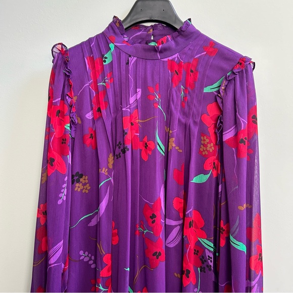 NWT Calvin Klein Floral Print Mock Neck Trapeze Dress, Size 16W - Picture 3 of 9